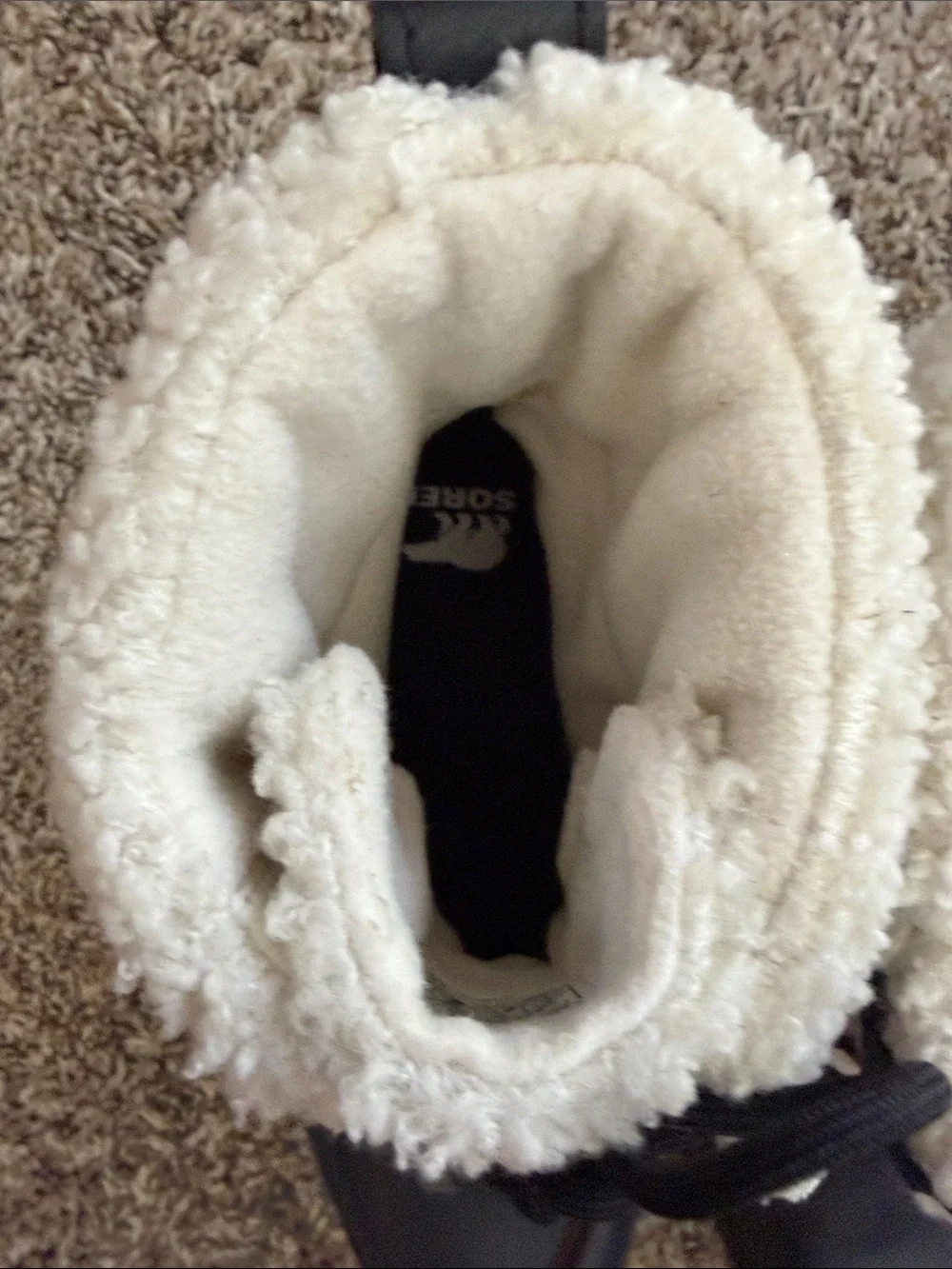 Sorel Women's Black & Cream Sherpa Lace Winter Boots